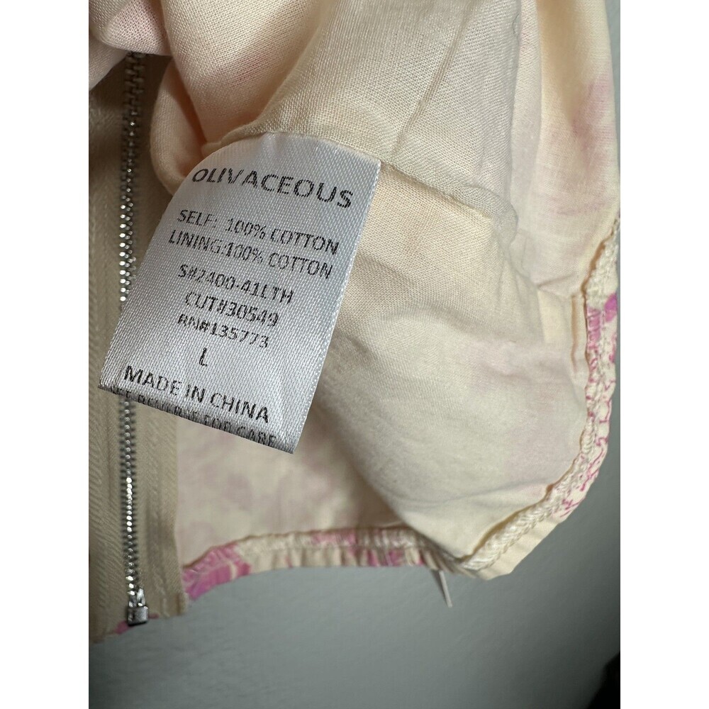 New Pippa & Pearl Womens Large Bustier Blouse Corset Top Pink Floral Olivaceous — image 4 of 5